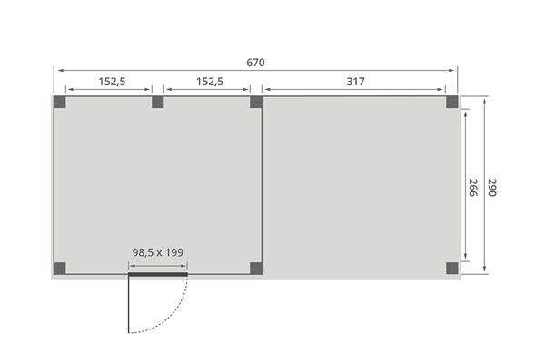 Grote foto overkapping smooth serie 4 douglas 700 x 300 cm fijnbezaagd tuin en terras tuinhuisjes en blokhutten
