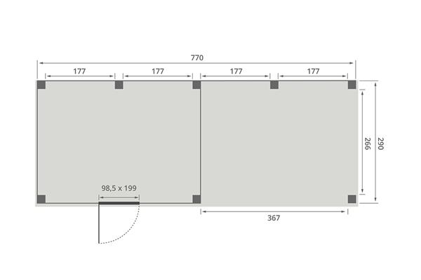 Grote foto overkapping smooth serie 4 douglas 800 x 300 cm fijnbezaagd tuin en terras tuinhuisjes en blokhutten
