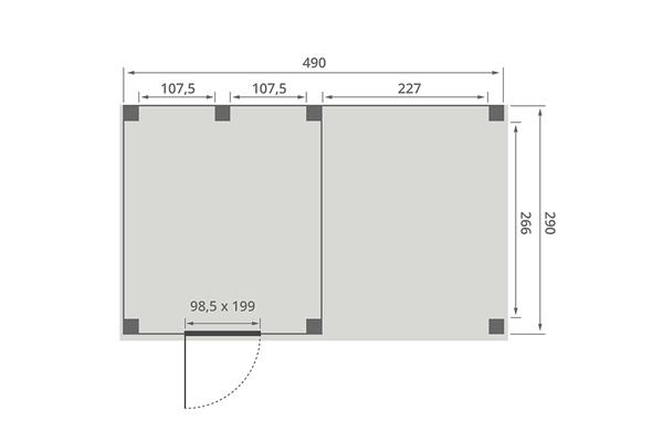 Grote foto overkapping smooth serie 4 douglas 500 x 300 cm fijnbezaagd tuin en terras tuinhuisjes en blokhutten