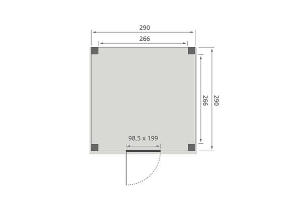 Grote foto overkapping smooth serie 4 douglas 300 x 300 cm fijnbezaagd tuin en terras tuinhuisjes en blokhutten