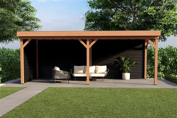 Grote foto overkapping smooth serie 2 douglas 700 x 400 cm fijnbezaagd tuin en terras tuinhuisjes en blokhutten