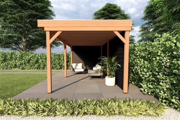 Grote foto overkapping smooth serie 2 douglas 600 x 400 cm fijnbezaagd tuin en terras tuinhuisjes en blokhutten