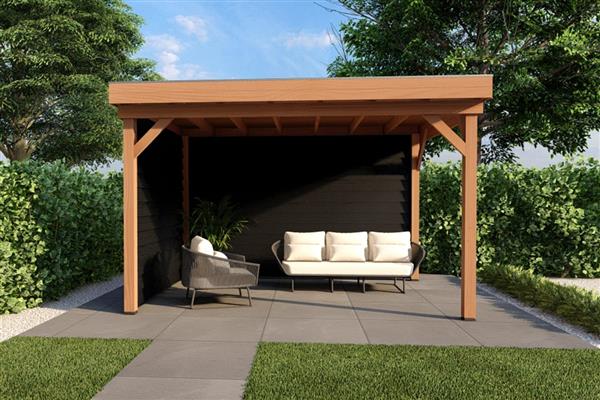 Grote foto overkapping smooth serie 2 douglas 300 x 400 cm fijnbezaagd tuin en terras tuinhuisjes en blokhutten