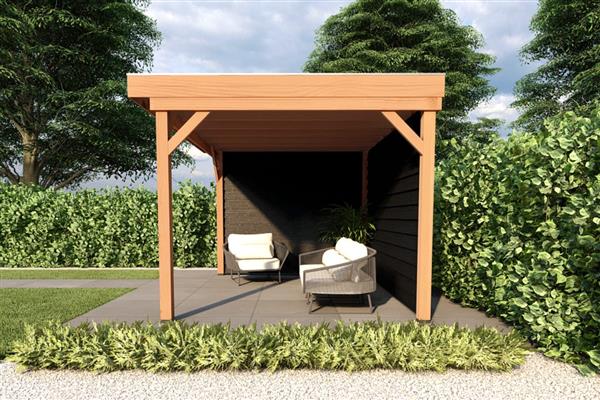 Grote foto overkapping smooth serie 2 douglas 400 x 300 cm fijnbezaagd tuin en terras tuinhuisjes en blokhutten