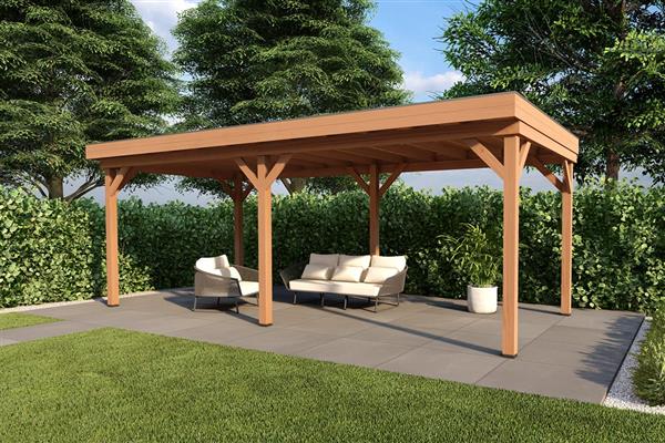 Grote foto overkapping smooth serie 1 douglas 800 x 400 cm fijnbezaagd tuin en terras tuinhuisjes en blokhutten