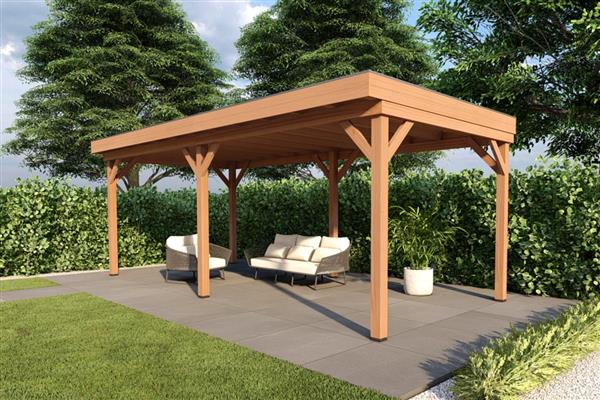 Grote foto overkapping smooth serie 1 douglas 800 x 400 cm fijnbezaagd tuin en terras tuinhuisjes en blokhutten