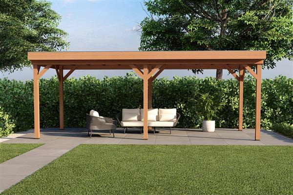 Grote foto overkapping smooth serie 1 douglas 800 x 400 cm fijnbezaagd tuin en terras tuinhuisjes en blokhutten