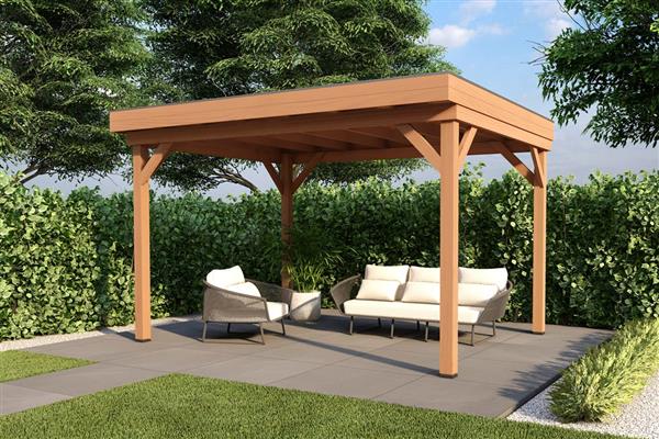 Grote foto overkapping smooth serie 1 douglas 300 x 400 cm fijnbezaagd tuin en terras tuinhuisjes en blokhutten
