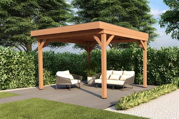 Grote foto overkapping smooth serie 1 douglas 300 x 400 cm fijnbezaagd tuin en terras tuinhuisjes en blokhutten