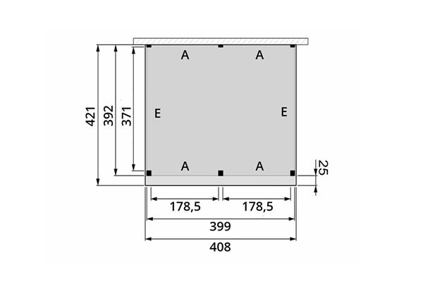 Grote foto overkapping aan huis premium douglas c 400 x 400 cm tuin en terras tuinhuisjes en blokhutten