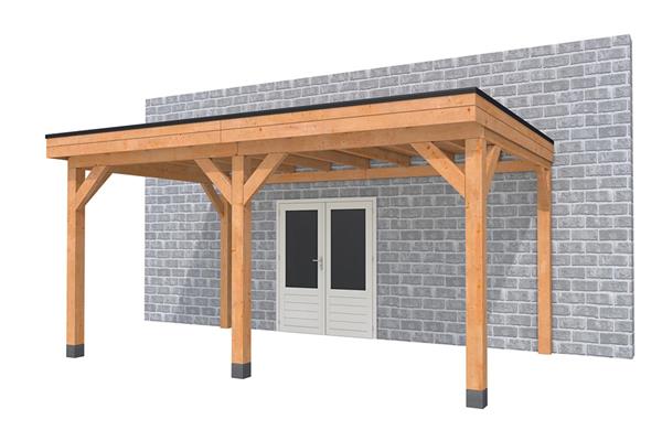 Grote foto overkapping aan huis premium douglas a 400 x 360 cm tuin en terras tuinhuisjes en blokhutten