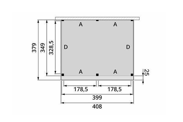 Grote foto overkapping aan huis premium douglas a 400 x 360 cm tuin en terras tuinhuisjes en blokhutten
