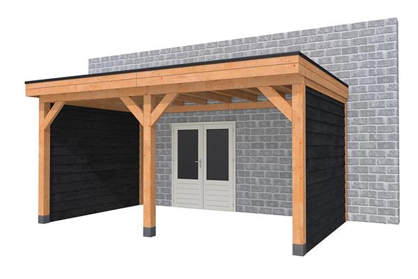 Grote foto overkapping aan huis premium douglas c 400 x 310 cm tuin en terras tuinhuisjes en blokhutten