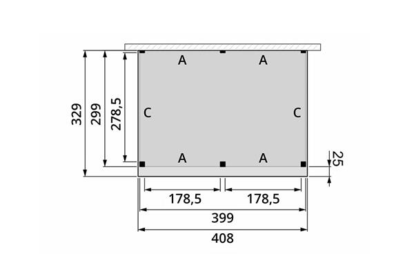 Grote foto overkapping aan huis premium vuren d 400 x 310 cm tuin en terras tuinhuisjes en blokhutten