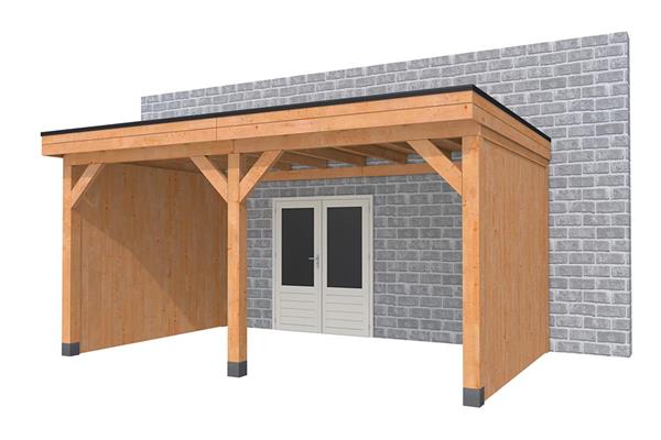 Grote foto overkapping aan huis premium douglas b 400 x 310 cm tuin en terras tuinhuisjes en blokhutten