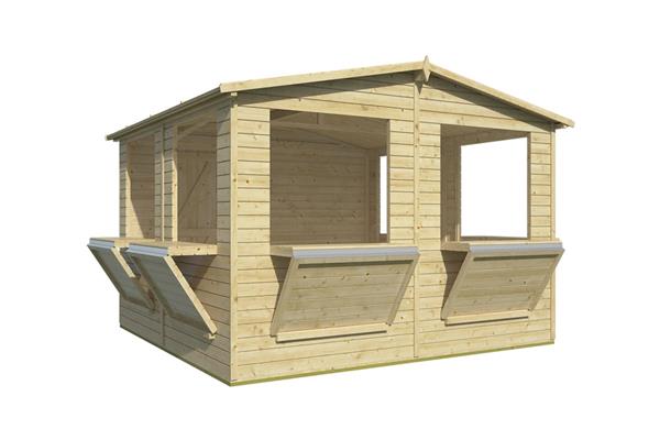 Grote foto kiosk moose tuin en terras tuinhuisjes en blokhutten