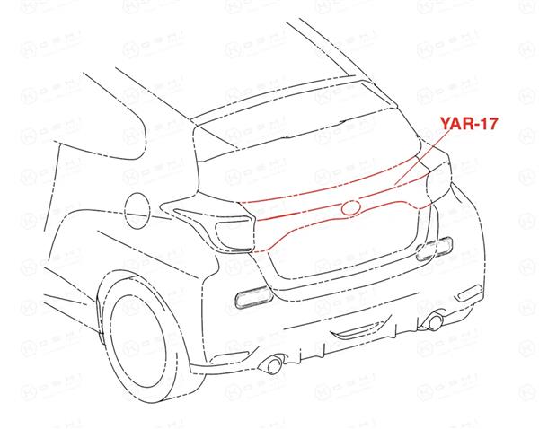 Grote foto toyota yaris gr carbon kofferbakstrip auto onderdelen tuning en styling