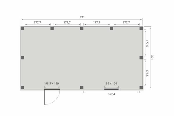 Grote foto overkapping smooth serie 5 douglas 800 x 400 cm geschaafd tuin en terras tuinhuisjes en blokhutten
