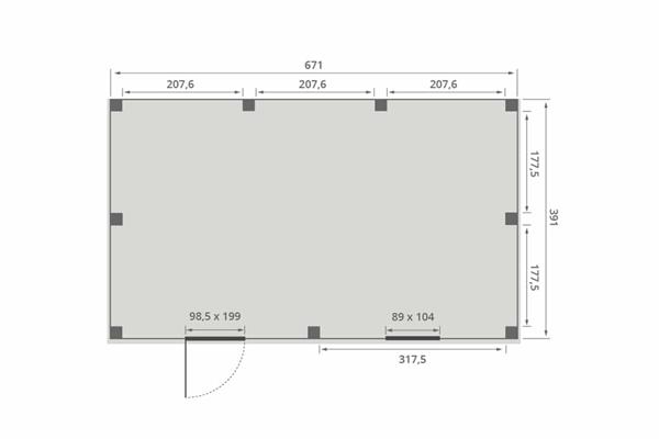 Grote foto overkapping smooth serie 5 douglas 700 x 400 cm geschaafd tuin en terras tuinhuisjes en blokhutten