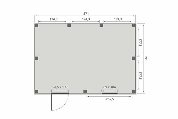Grote foto overkapping smooth serie 5 douglas 600 x 400 cm geschaafd tuin en terras tuinhuisjes en blokhutten