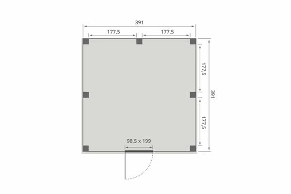 Grote foto overkapping smooth serie 5 douglas 400 x 400 cm geschaafd tuin en terras tuinhuisjes en blokhutten