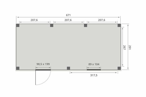 Grote foto overkapping smooth serie 5 douglas 700 x 300 cm geschaafd tuin en terras tuinhuisjes en blokhutten