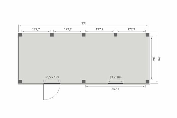 Grote foto overkapping smooth serie 5 douglas 800 x 300 cm geschaafd tuin en terras tuinhuisjes en blokhutten
