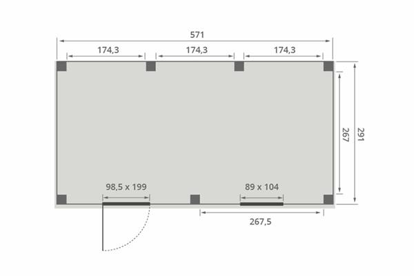 Grote foto overkapping smooth serie 5 douglas 600 x 300 cm geschaafd tuin en terras tuinhuisjes en blokhutten
