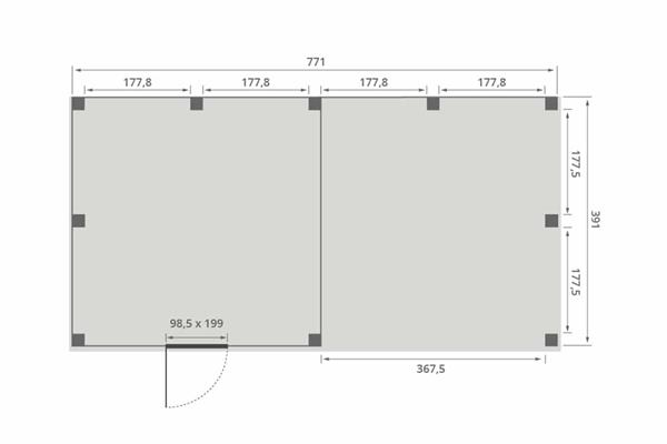 Grote foto overkapping smooth serie 4 douglas 800 x 400 cm geschaafd tuin en terras tuinhuisjes en blokhutten