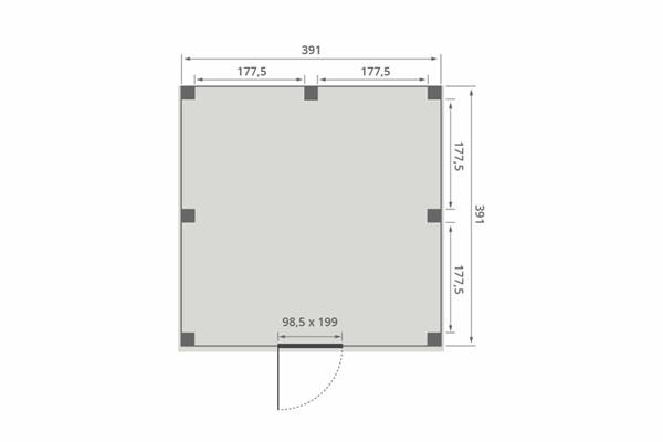 Grote foto overkapping smooth serie 4 douglas 400 x 400 cm geschaafd tuin en terras tuinhuisjes en blokhutten