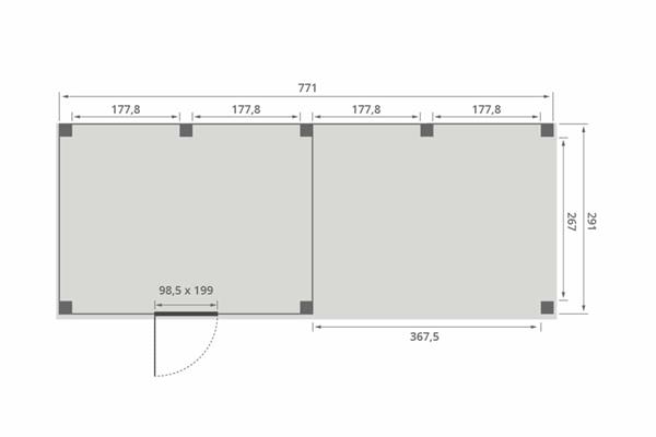 Grote foto overkapping smooth serie 4 douglas 800 x 300 cm geschaafd tuin en terras tuinhuisjes en blokhutten