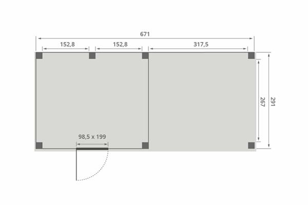Grote foto overkapping smooth serie 4 douglas 700 x 300 cm geschaafd tuin en terras tuinhuisjes en blokhutten