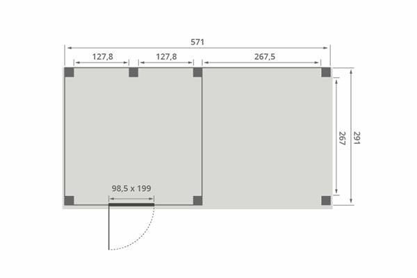 Grote foto overkapping smooth serie 4 douglas 600 x 300 cm geschaafd tuin en terras tuinhuisjes en blokhutten