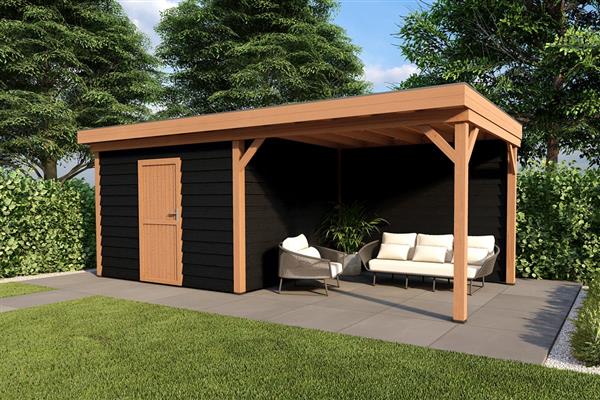 Grote foto overkapping smooth serie 4 douglas 500 x 300 cm geschaafd tuin en terras tuinhuisjes en blokhutten