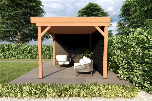 Grote foto overkapping smooth serie 4 douglas 500 x 300 cm geschaafd tuin en terras tuinhuisjes en blokhutten