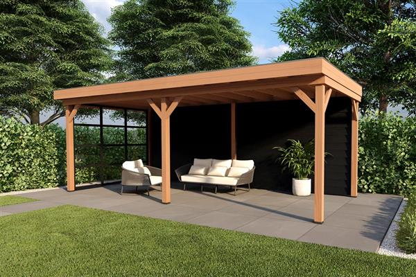 Grote foto overkapping smooth serie 3 douglas 700 x 400 cm geschaafd tuin en terras tuinhuisjes en blokhutten