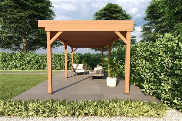 Grote foto overkapping smooth serie 1 douglas 700 x 400 cm geschaafd tuin en terras tuinhuisjes en blokhutten