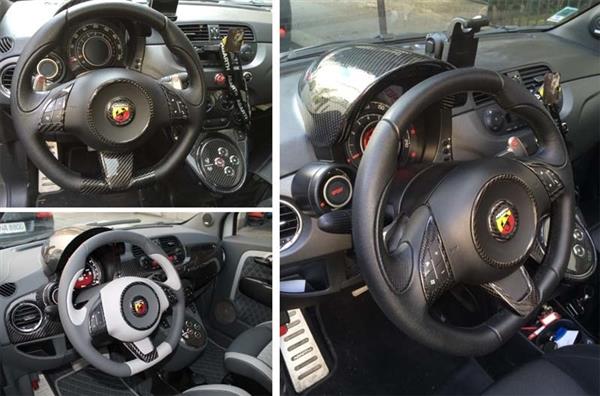 Grote foto fiat abarth 500 595 carbon fiber stuur wiel center cover auto onderdelen tuning en styling