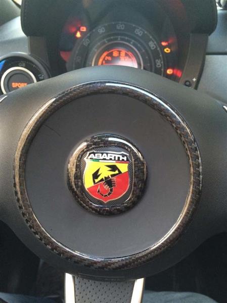 Grote foto fiat abarth 500 595 carbon fiber stuur wiel center cover auto onderdelen tuning en styling
