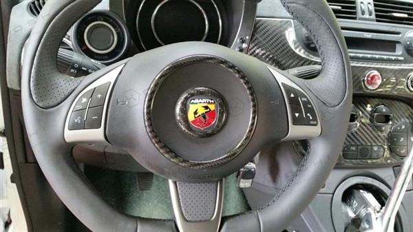 Grote foto fiat abarth 500 595 carbon fiber stuur wiel center cover auto onderdelen tuning en styling