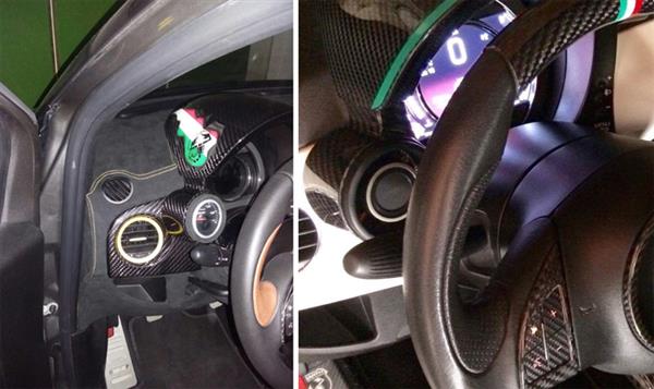 Grote foto fiat abarth 500 595 carbon fiber boost meting cover auto onderdelen tuning en styling