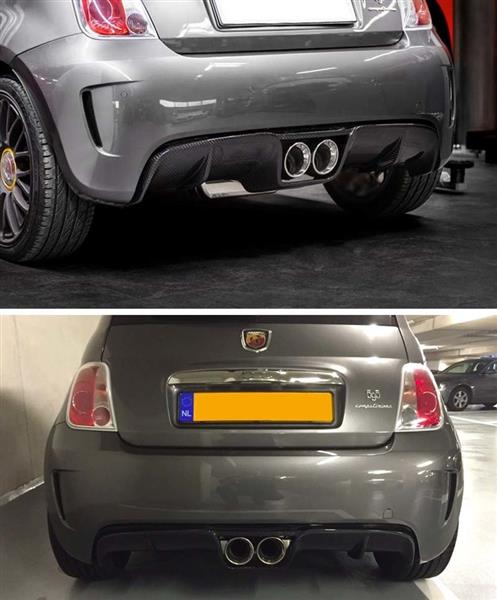 Grote foto fiat abarth 500 595 carbon fiber midden uitlaat diffusor auto onderdelen tuning en styling