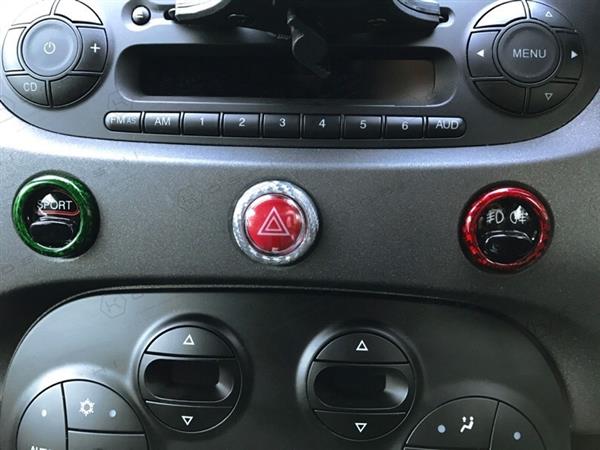 Grote foto fiat abarth 500 595 carbon fiber dashbord knoppen trim cover auto onderdelen tuning en styling