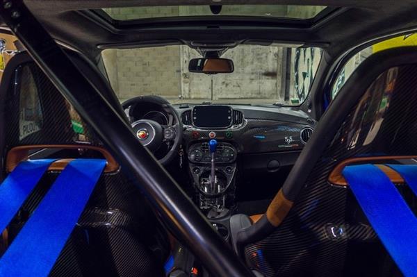 Grote foto fiat abarth 595 2016 carbon fiber versnellingspookframe cover auto onderdelen tuning en styling