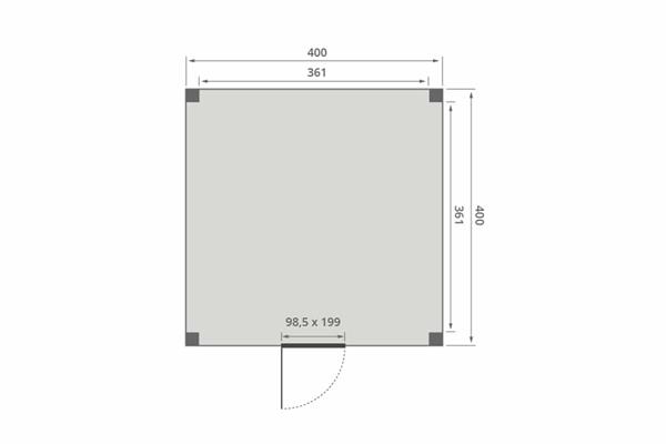 Grote foto overkapping slim serie 5 douglas 400 x 400 cm tuin en terras tuinhuisjes en blokhutten