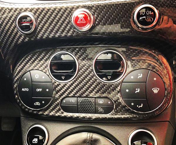 Grote foto fiat abarth 595 2016 carbon fiber ac climate control cover auto onderdelen tuning en styling
