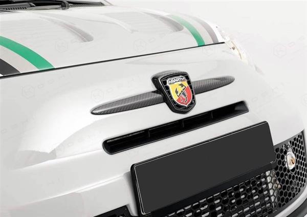 Grote foto fiat abarth 500 595 carbon fiber voor logo embleem inlaat cover auto onderdelen tuning en styling