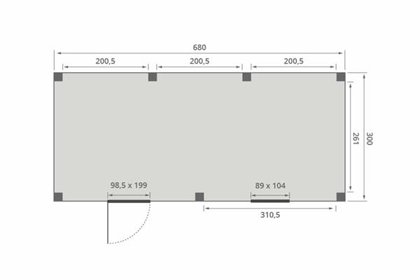 Grote foto overkapping slim serie 5 douglas 700 x 300 cm tuin en terras tuinhuisjes en blokhutten
