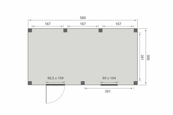 Grote foto overkapping slim serie 5 douglas 600 x 300 cm tuin en terras tuinhuisjes en blokhutten