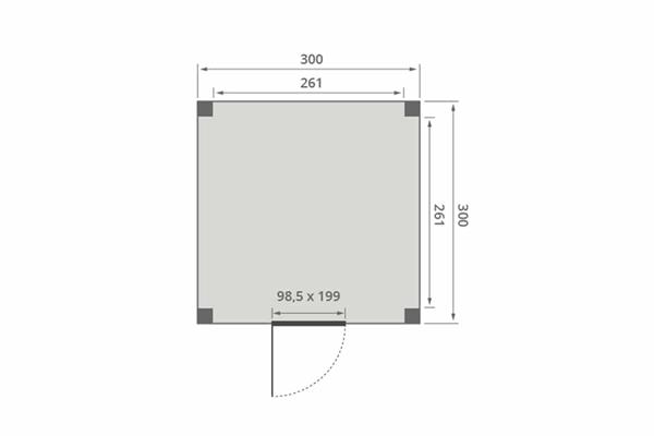 Grote foto overkapping slim serie 5 douglas 300 x 300 cm tuin en terras tuinhuisjes en blokhutten